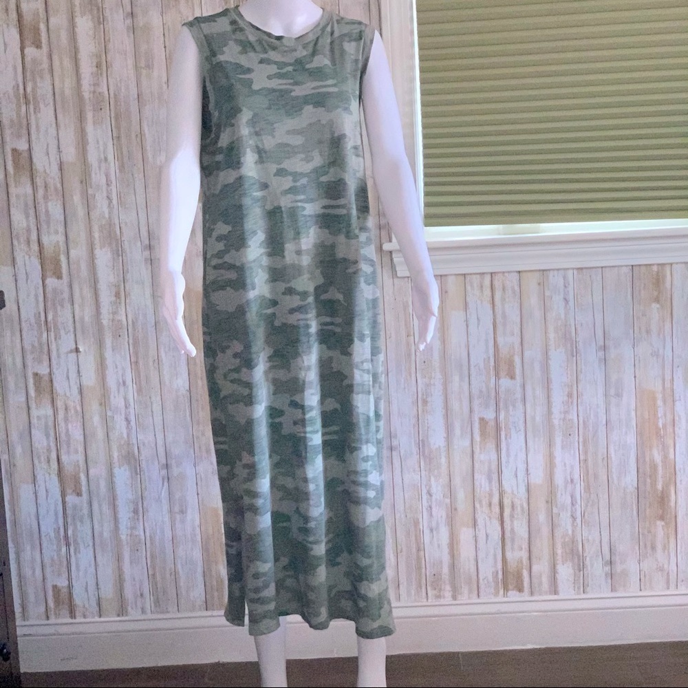 Camo 💚🤎Muscle Midi Tank Dress L🤎💚